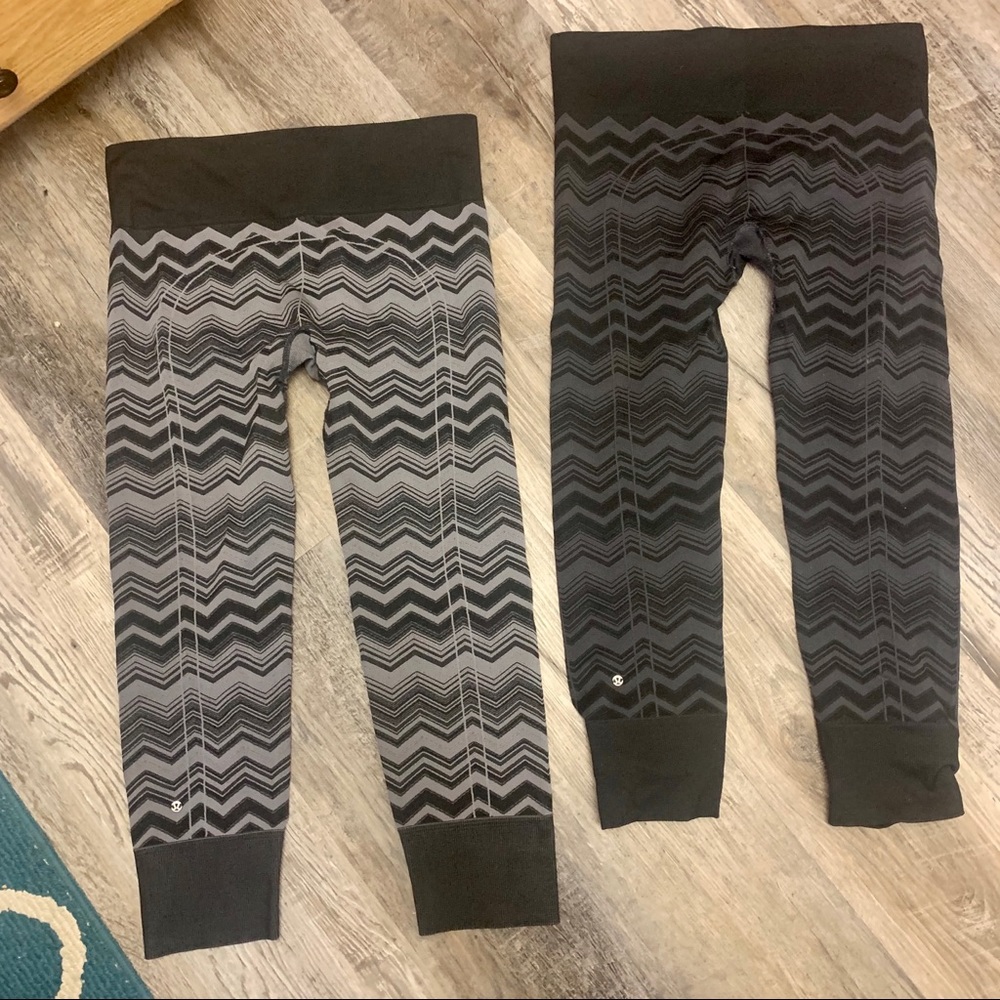 Two lululemon crop pants bottoms Sz 12